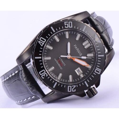 Parnis 44mm Watch Men Automatic Miyota Movement Diver Watch Waterproof 200m Metal Mechanical Sapphire Glass Wristwatch Men