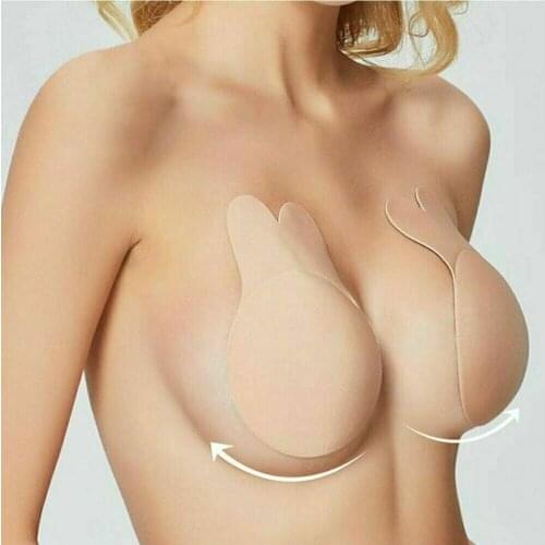 2pair Rabbit Ear Invisible Push Up Bra Nipple Covers Breast Lift Tape Sticker Breast Bra Pads Adhesive Bra Nipple Cover Lift