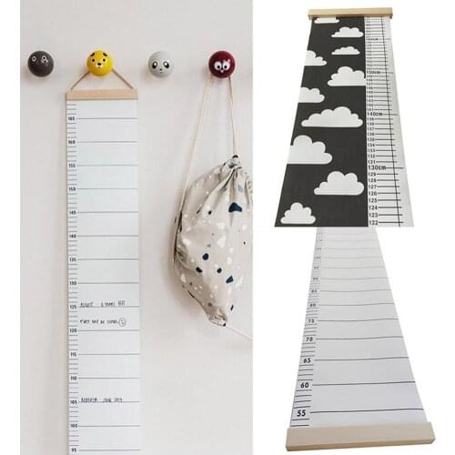 Nordic Children Height Ruler Canvas Hanging Growth Chart Kids Room Wall Decor