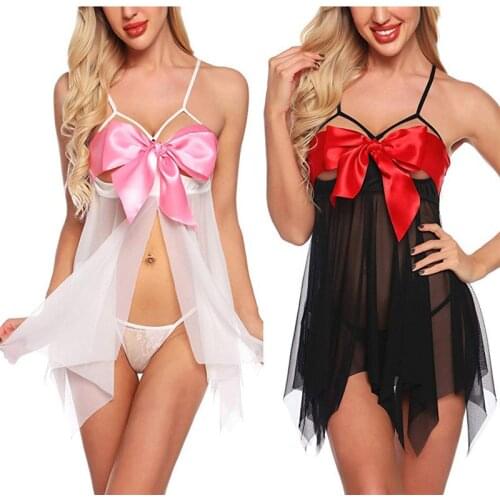 New Women Clothes Sling Bowknot Women Sleepwear Sleevless Lace Home Dress Sexy Nightgown Fashion Female Nightdress