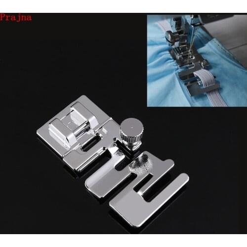 Prajna Sewing Machine Elastic Fabric Presser Foot Fast Inset With Elastic Band Trim Lace Stitching Cloth Household Knitting Tool