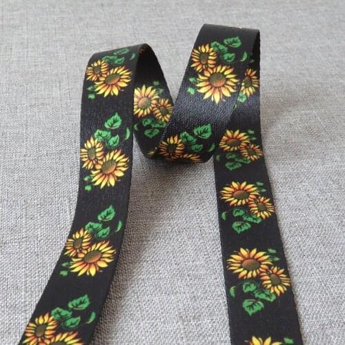 50 Yards Width 25mm Sunflower Webbing Luggage Belt Straps Dog Pet Collar Leads Harness Backpack Bag cClothing DIY Accessory
