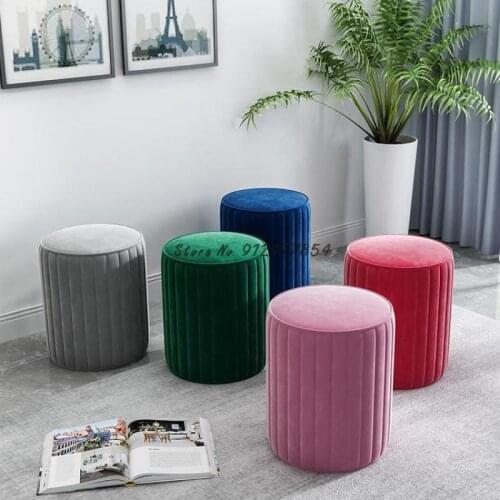 Sofa side stool, light luxury stool, shoe replacement stool, round stool, dressing stool, makeup chair, net celebrity ins chair