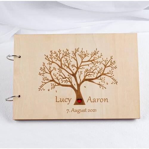 Wedding Guest Book,Wooden Wedding Guest Book,Engraved Wedding Album,Personalized Rustic Wedding Guest Book,Engraved Guestbook