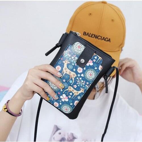 Useful Fashion 3D Cartoon Printing Purse Mobile Phone Bag Ladies Shoulder Bag Call Phone Bags Cartoon Cute Print Small Wallet