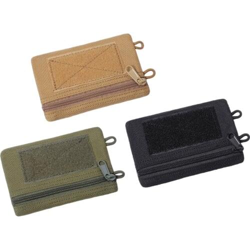 Outdoor Molle Pouch Card Holder Wallet Oxford Fabric Waterproof Mini Portable Travel Bag with Lanyard for Camping Hiking