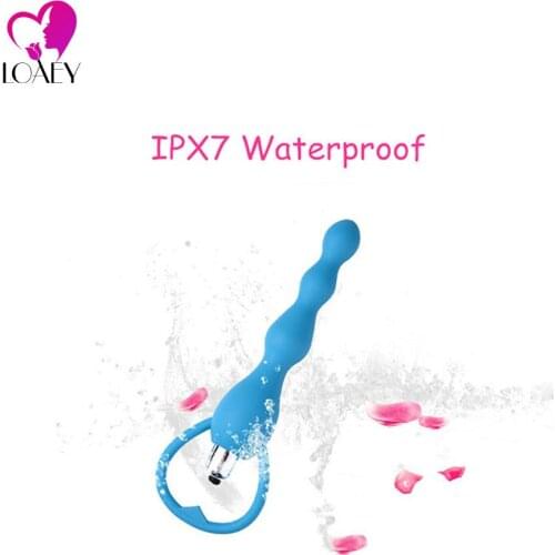 Loaey Waterproof Vibrating Anal Beads, Safe Silicone Anal Butt Plug, Adult Sex Toy Anal Plug Anal Masturbation Sex Products
