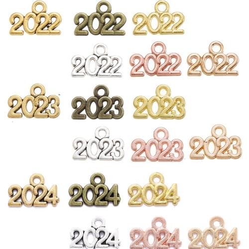 YuenZ Letter Charms 2023 2022 2021 Year Pendants DIY Jewelry Making Findings DIY Handmade Craft 13x9mm S107