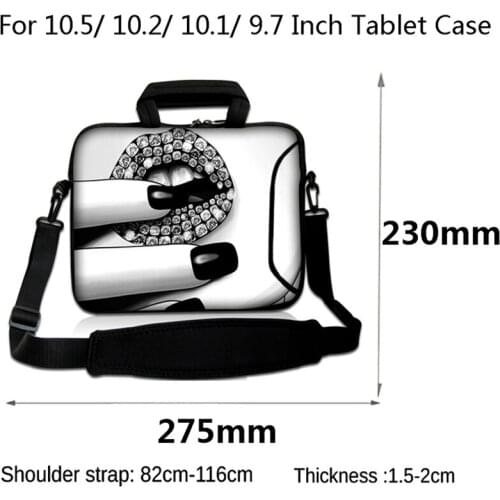 Computer Protective Case 10.5" 10.2" Universal Neoprene 10.1" 9.7" 10" Tablet Messenger Bags Cover For Xiaomi Asus iPad Air 2 3