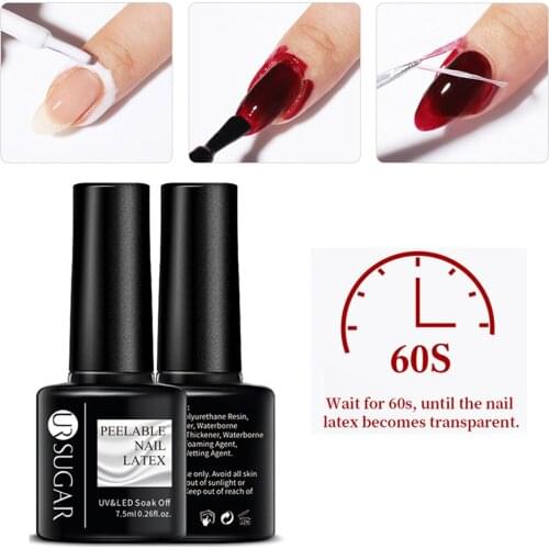 UR SUGAR 7.5ml Peelable Nail Polish Liquid Peel Off Tape Anti-freezing Natural Air Fast Drying Nail Art Protector