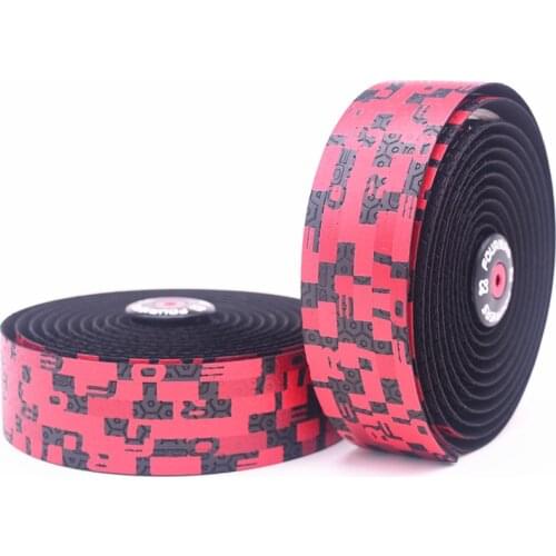 1set Fouriers Dual Color Bar Tape And Plugs PU Road Bike Handlebar Tape