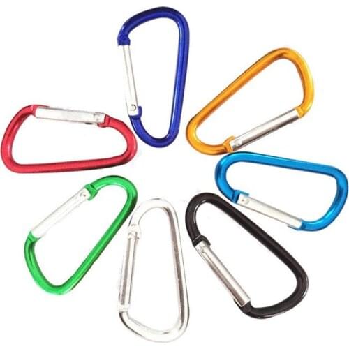 1pc Outdoor Climbing Aluminium Alloy D Shape Buckle Carabiner Survial Key Chain Climb Hook Clip Backpack Buckle Keychain