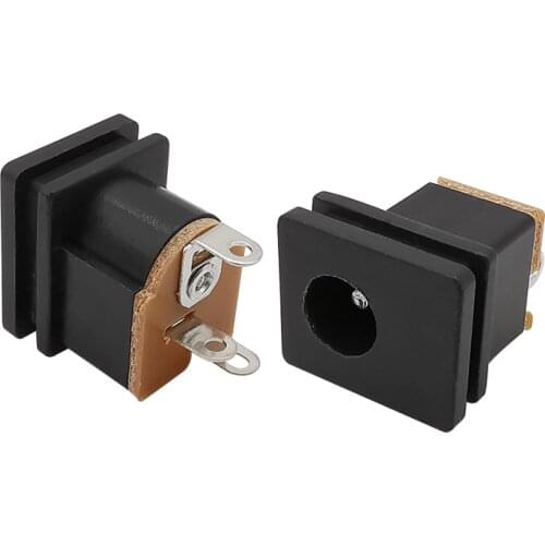 10Pcs DC-015 5.5x2.1mm DC Power Supply Socket Connector 5.5*2.1mm DC Power Female Jack Square Panel Mounting Connectors
