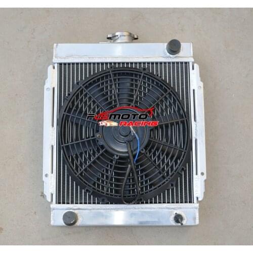 3 Row 56mm Aluminum Radiator + FAN For Datsun 1200 Manual MT