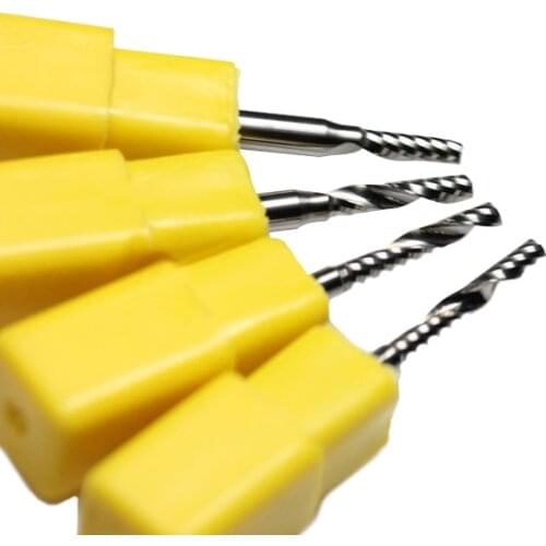 4pcs 3.175*2.5*15mm A Series One Flute Spiral Acrylic CUTTING End Milling Cutter Tungsten Cutting Tools HUHAO