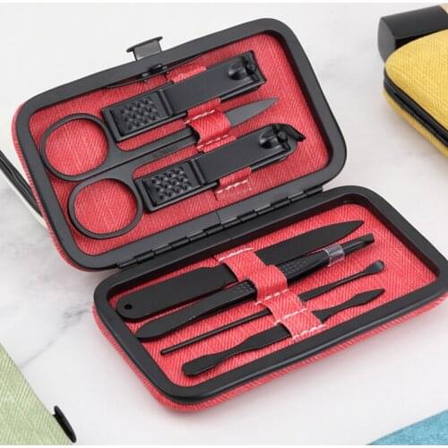 7pcs Nail Clipper Portable Stainless Steel Nail File Tweezers Clippers Set Professional Scissors With Box Manicure Cutter Kits