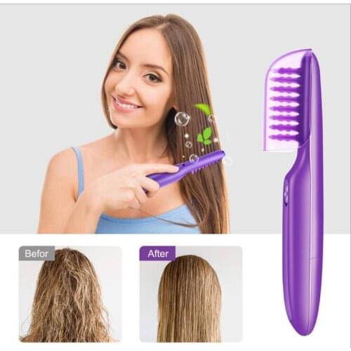 Automated hair detangler Brush Automated Hair-Detangler Automatic Hair Detangler Brush Electric Brush Use Purple Hair Brush Hair