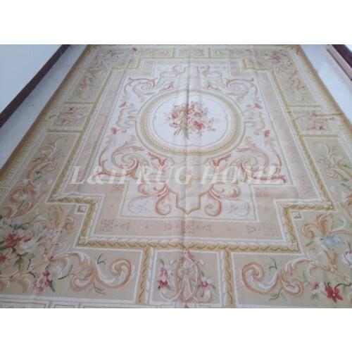 Free shipping 9'x12' Aubusson rug French aubusson carpet hand woven carpet woolen area rug for home decoration