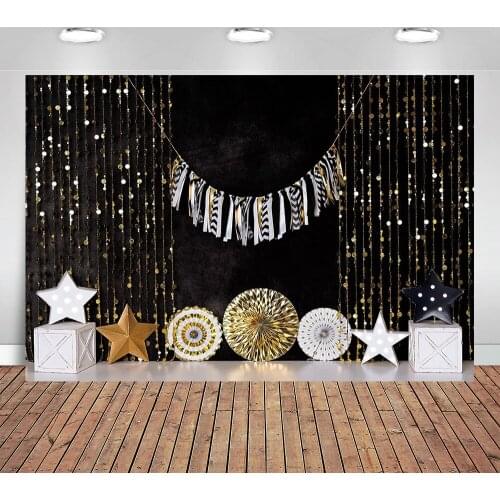 Black Boy Newborn Portrait Cake Smash Photography Backdrop Baby Shower Kids 1st Birthday Party Supplies Stars Background