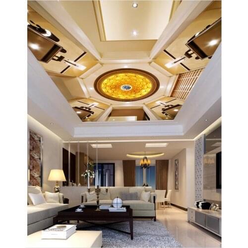 European pattern perspective ceilingpapel parede mural wallpaper ceilings 3d stereoscopic wallpaper