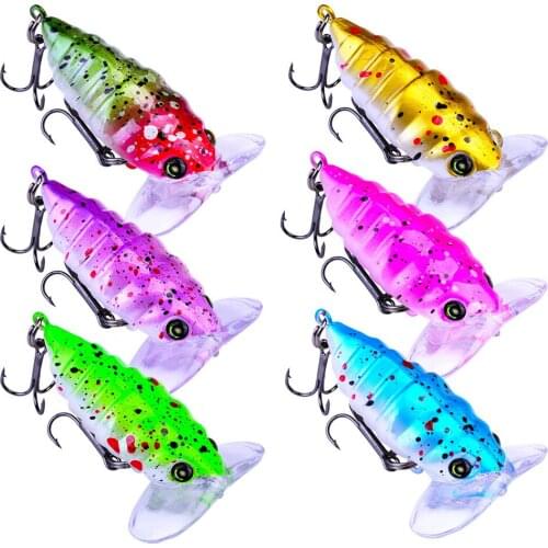 1Pcs 4cm/4.2g Trolling Artificial Cicada Bee Hard Bait Fishing Lures Lifelike Floating Sea Fishing Topwater Insect baits