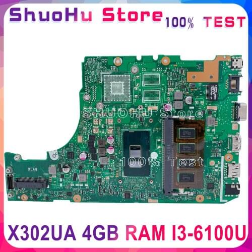 KEFU X302UA For ASUS X302UJ X302U X302UV X302UA/UJ X302UVK Laptop Motherboard I3-6100U RAM-4GB DDR3 original Test