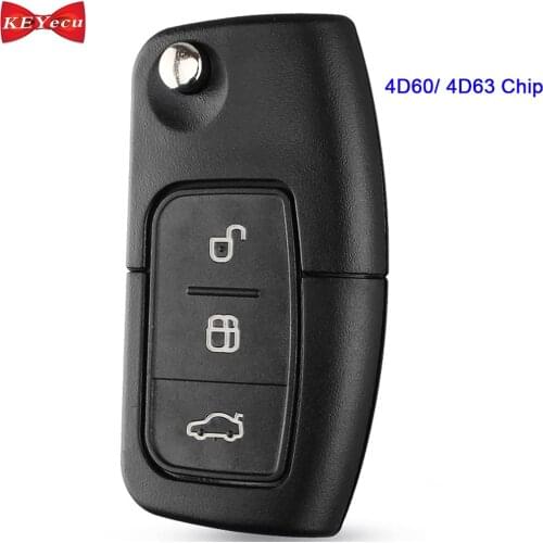 KEYECU for Ford Focus Mondeo Fiesta C Max S Max Galaxy BA Falcon FPV XR6 SX Remote Key Fob 433MHz 4D60/ 4D63 Chip HU101/ FO21