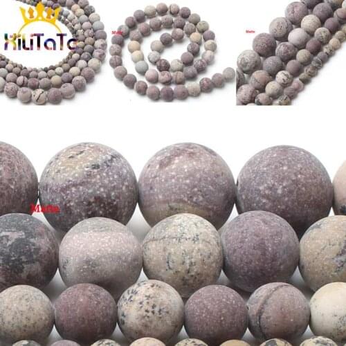 Dull Polish Matte Grass Flowers Jaspers Stone Beads Round Loose Beads 15'' 4/6/8/10mm For Jewelry Making DIY Bracelet Necklace