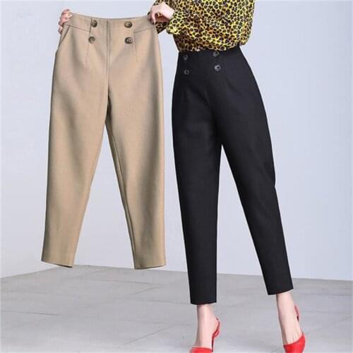 Harajuku summer 2021 Woman High Waist Plus Size 5XL Wide Leg Pants Female Spring Autumn Nine-Point Casual Harem Pants Sweatpants