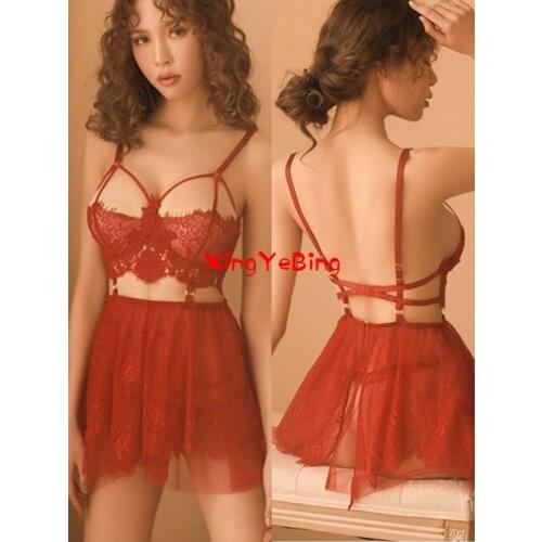 Lingerie Of New Appeal Sex Appeal Supports Breast Seductive See-Through Suit Sleep Skirt Hollow Out Lace Is Hot Suit