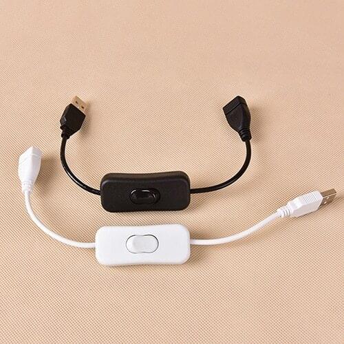 Brand New Woopower Copper Material USB Cable Male to Female Switch ON OFF Cable Toggle LED Lamp Power Line 28cm