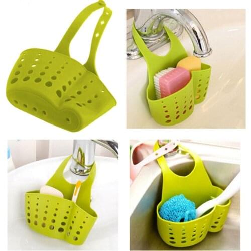 1 pcs Portable Home Kitchen Hanging Drain Bag Basket Bath Storage Tools Sink Holder Soap Holder Buckle Design Sink Hanging Pouch
