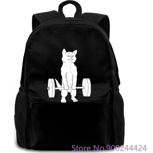 Kitten Deadlift Powerlifting The New Brand women men backpack laptop travel school adult student