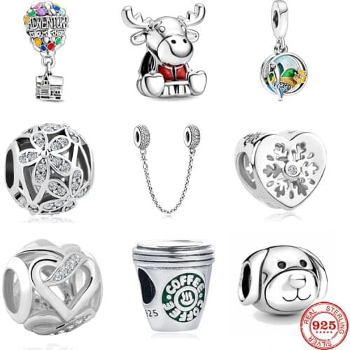 Summer New coffee cup colorful ballon diy Beads Dangle Charm Fit Original Pandora Charms silver 925 Bracelet 2020 Jewelry Gift