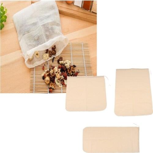 Soy Milk Cheese Juice Tea Reusable Cotton Fine Mesh Strainer Filter Bag