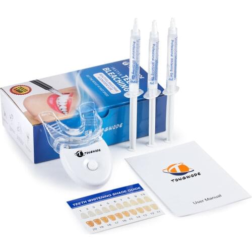 Smart Device Blue LED Light Teeth Whitening Kit for Phone Plug with 3 Gel Pen Portable Tooth Bleaching Accelerator Home Set