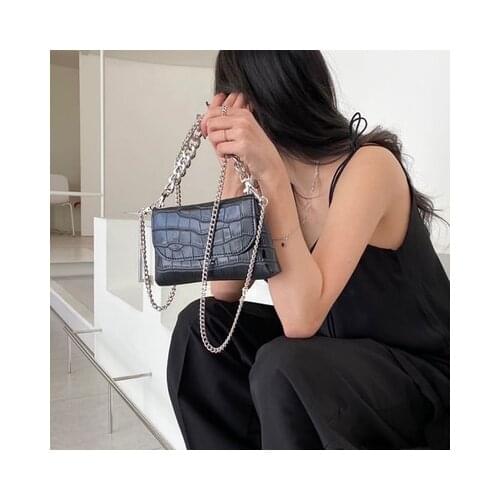 Vintage Crocodile pattern Chain Bag Fashion Designer Handbag Casual Shoulder Messenger Bags Women Brand Female Small Clutch