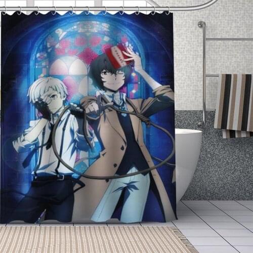 Anime Custom Waterproof Shower Curtains Bungou Stray Dogs Curtain Bathroom Waterproof Polyester Curtains For Bathroom With Hook