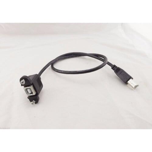 1pc USB 2.0 B Female Socket Panel Mount To B Male Printer Extension Cable 50cm 0.5M