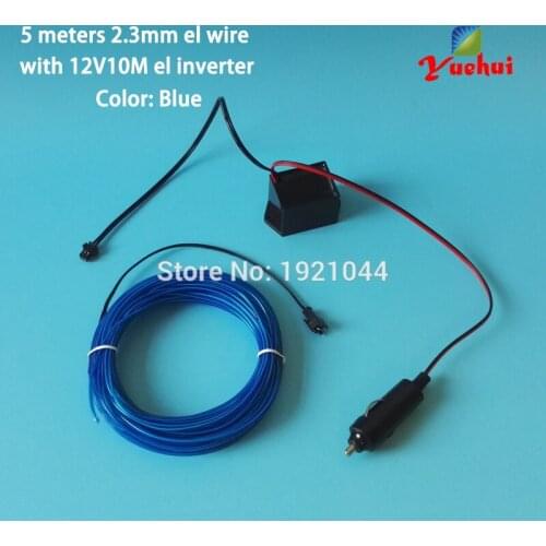 10 Color Choice 12V 5Meters Car Decorative LED Thread Indoor Decals Tags Accessory Flexible LED Neon Light EL Wire Rope Tube