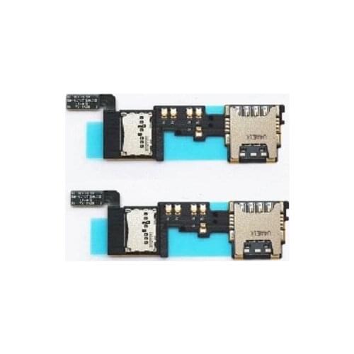 10pcs/lot For Samsung Galaxy Note 4 N910F SD Sim Card Reader with memory card slot flex cable ribbon