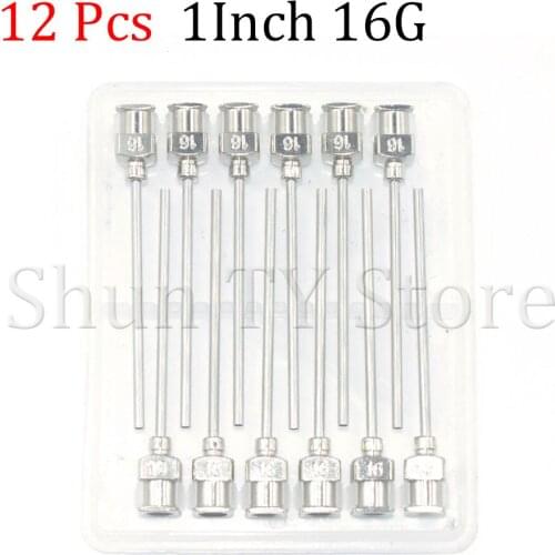 12 Pcs 1.5 Inch Silver Stainless Steel 16Ga Connector Glue Head Dispensing Needle, Suitable For Dispensing Electronic Components