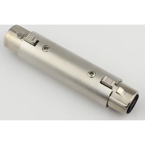 2 pcs XLR Connector 3 Poles Socket to Socket Female Adapter Extension Connector to Match XLR Male 3 Poles Plug
