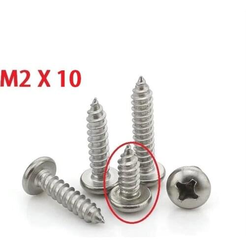 2000Pcs Nickel plated M2*10 M2X10 Countersunk Head Self tapping Electronic Screw Alloy Cross Countersunk Screw Electronic Bolts