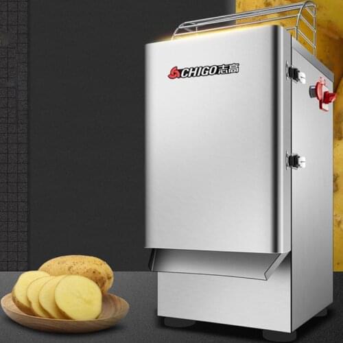 220V Electric Slice Commercial Stainless Steel Hotel Dedicated Potato Shredder Automatic Vegetable Cutting Machine Canteen Use