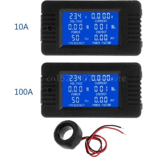 6in1 Digital AC 80~260V Power Energy Monitor Voltage Current KWh Watt Meter 100A