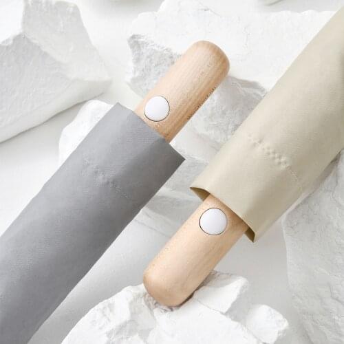 Japanese Style Big Umbrella Rain Women Automatic Men Gift Umbrella Simple Designer Wooden Handle Umbrellas 8K Windproof Paraguas