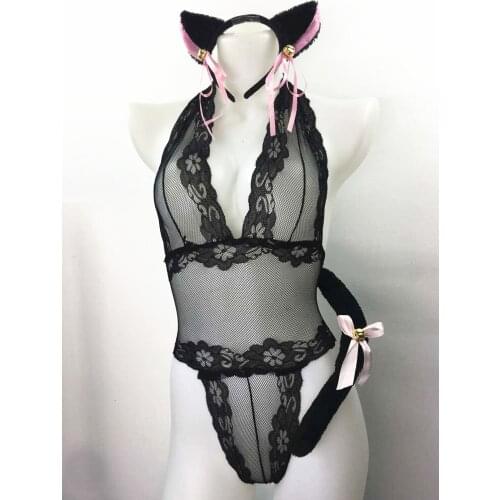 Erotic Lingerie Sexy Costumes Lace Perspective Three-Point Underwear G-string Sexy Lingerie Adult Products Purple Black