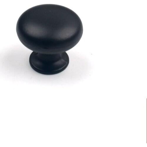 European Style Retro Round Black Matte Antique Cabinet Drawer Handle Wardrobe Door(Diameter:31mm)