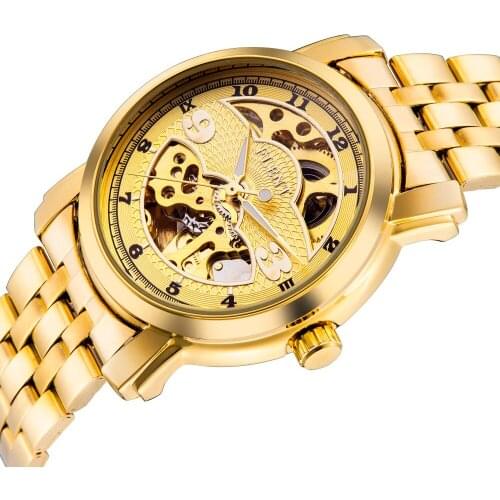 FLENT Mens Gold Watch